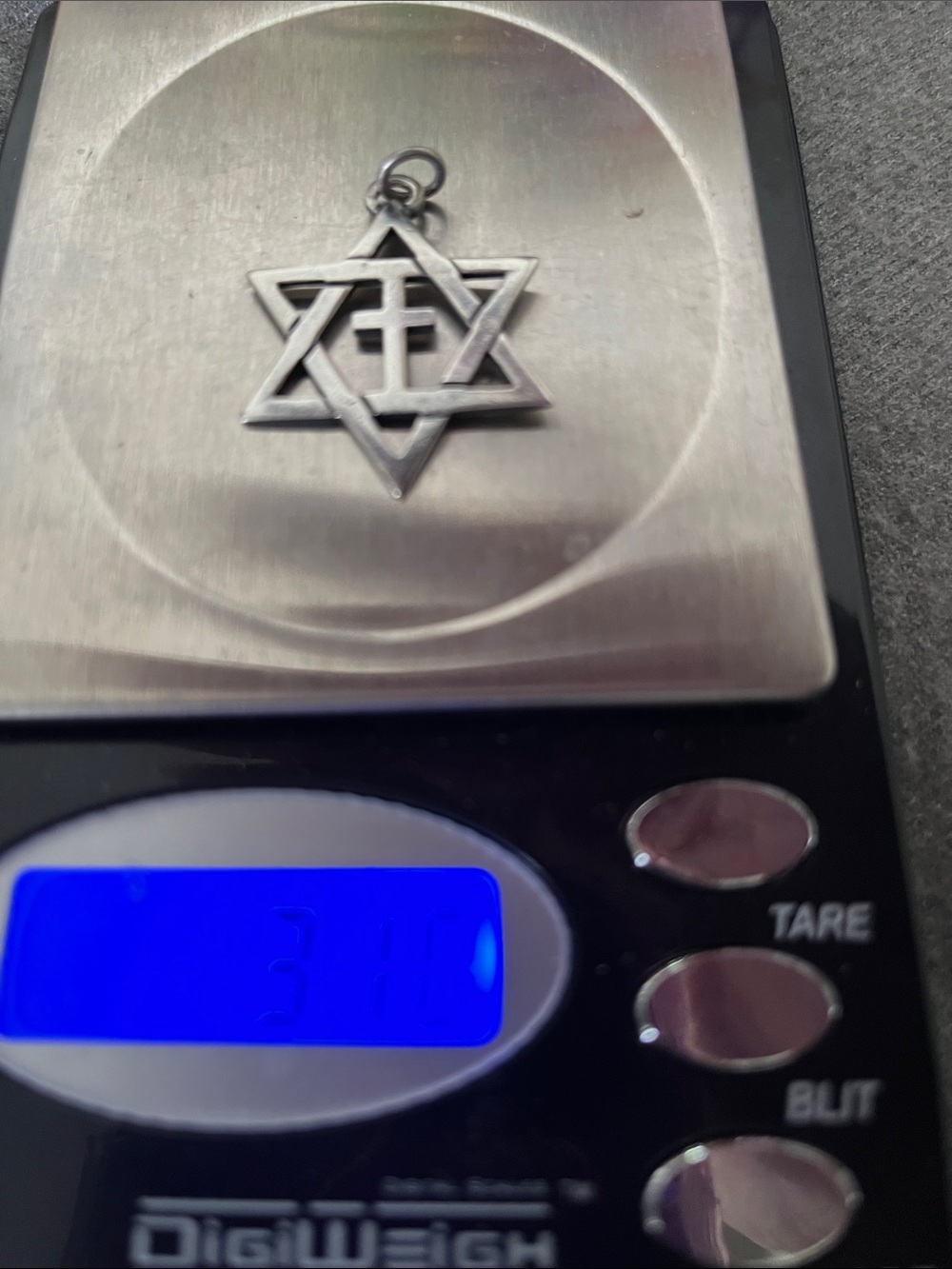James Avery Sterling Cross Star of David Pendant - Picture 7 of 7
